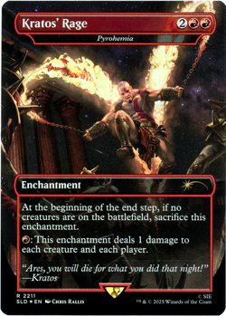 Kratos' Rage - Pyrohemia 2211 RAINBOW FOIL God of War: Greek Secret Lair Drop NM - Image 1