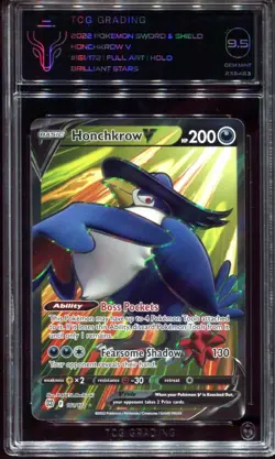 Honchkrow V 161/172 TCG 9.5 Ultra Rare Brilliant Stars Pokemon Card - Image 1