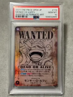 [PSA10]One Piece Card TCG 2024 Monkey.D.Luffy(Wanted Poster) OP05-119 Japanese - Image 1