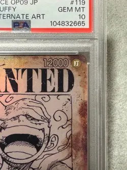 [PSA10]One Piece Card TCG 2024 Monkey.D.Luffy(Wanted Poster) OP05-119 Japanese - Image 5