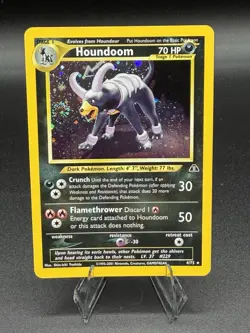 Pokemon TCG Houndoom Neo Discovery Rare Holo Foil Card 4/75 Unlimited Big Swirl - Image 1