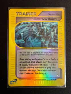 Pokemon TCG Undersea Ruins 138/147 Reverse-Holo e-Series Aquapolis 2002 NM - Image 1