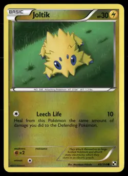 Joltik 45/114 Common Black & White Pokemon Reverse Holo LP - Image 1