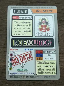 Jynx File No. 124 Pokemon Bandai Carddass Japanese 1997 Pocket Monsters - Image 2