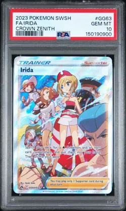 2023 IRIDA CROWN ZENITH GG63 psa 10 POKEMON SWORD AND SHIELD CROWN ZENITH waifu - Image 1