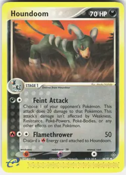 Houndoom 34/97 Uncommon Dragon Pokemon Moderately Played - Image 1