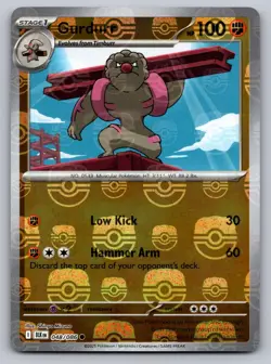 Gurdurr (Master Ball Pattern) 048/086 Common Black Bolt Pokemon Holo Near Mint - Image 1