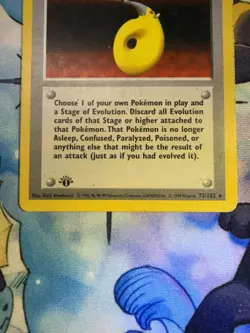 Pokemon Devolution Spray 1st Edition Shadowless Base Set 72/102 MP Rare Trainer - Image 3