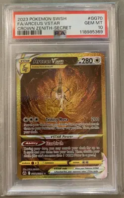 Pokemon Crown Zenith Full Art Secret Rare Arceus VStar GG70 PSA 10 GEM MINT - Image 1