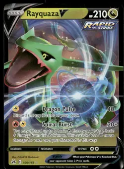 Pokemon Tcg Rayquaza V #100 Pokemon Crown Zenith NM - Image 1