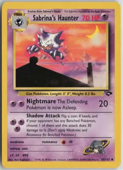 Sabrina's Haunter 55/132 Uncommon Gym Challenge Pokemon Unlimited Near Mint - Image 1