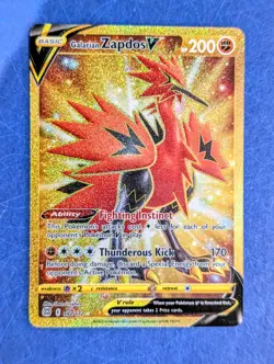 Pokemon Galarian Zapdos v TCG Brilliant Stars Holo Card 182/172 Secret Rare NM - Image 1