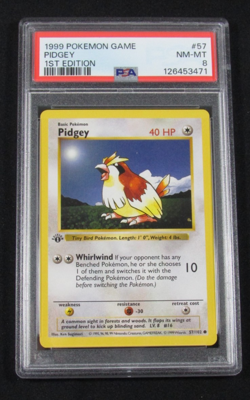 1999 Pokemon Game PIDGEY 1ST EDITION 57/102 PSA 8 NM-MT - Image 1