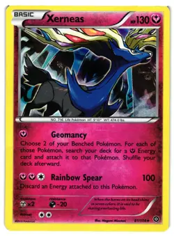 Pokemon TCG Xerneas 81/114 Holo Rare Steam Siege Holo DMG - Image 1