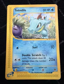 Pokemon Totodile Expedition Base Set 134/165 Common Regular HP50 English Basic - Image 1