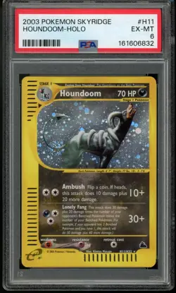 PSA 6 - Houndoom #H11 Pokemon Skyridge Holo Fixable - Fart Swirl - Image 1