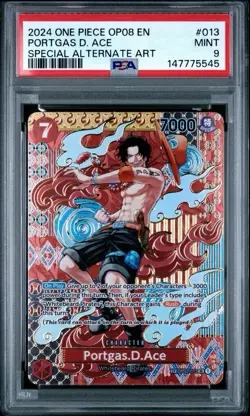 2024 ONE PIECE OP08-TWO LEGENDS SPECIAL ALTERNATE ART #013 PORTGAS D. ACE PSA 9 - Image 1