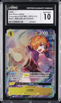 2025 ONE PIECE #OP13-113 LILITH CGC 10 GEM MINT - Image 1