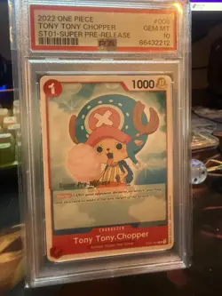 PSA 10 Tony Tony Chopper ST01-006 Super Pre-Release Foil One Piece 2022 - Image 1
