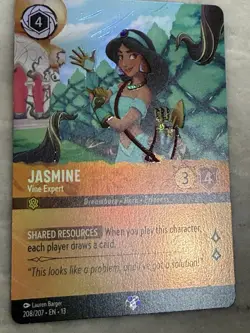 Disney Lorcana TCG Jasmine - Vine Expert 208/207 Epic Foil Attack Of The Vine - Image 1