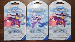 3x Disney Lorcana TCG Winterspell Sleeved Booster Packs New/Sealed - Image 1