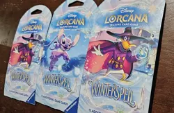 3x Disney Lorcana TCG Winterspell Sleeved Booster Packs New/Sealed - Image 2