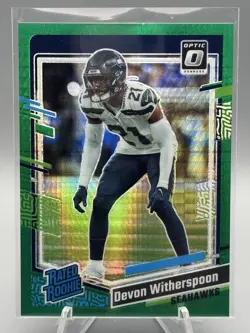 2023 Donruss Optic #292 Devon Witherspoon Green Hyper - Image 1