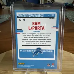 2023 Optic - Sam Laporta Rated Rookie Orange Scope Prizm #237 SP RC 12/79 - Image 2