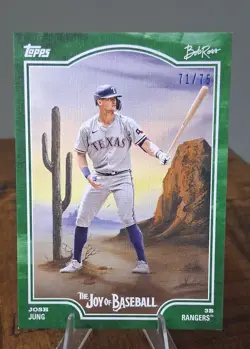2025 Topps X Bob Ross the Joy of Baseball - Josh Jung #35 Sap Green /75 - Image 1