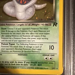 Pokemon Rocket Dark Arbok Holo Rare TCG Card 2/82 PSA 7 NM | Fresh Cert - Image 5
