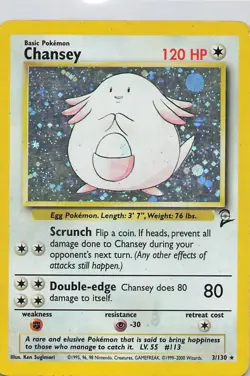 Pokemon TCG Chansey Base Set 2 Holo Unlimited Rare Card 3/130 HP - Image 1