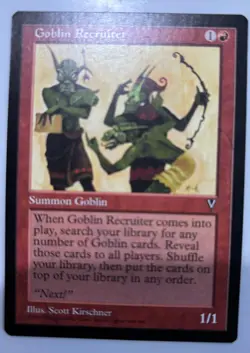 Goblin Recruiter MTG Visions 1st release never played-NM red U Goblin Mayhem! - Image 1
