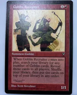 Goblin Recruiter MTG Visions 1st release never played-NM red U Goblin Mayhem! - Image 2