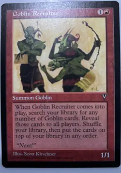 Goblin Recruiter MTG Visions 1st release never played-NM red U Goblin Mayhem! - Image 3