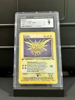 Zapdos 1999 Fossil - 1st Edition 15/62 Holo Rare Pokemon Card CGC 9 - Image 1