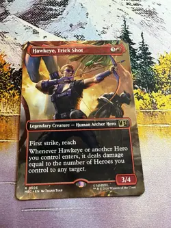 MAGIC MTG HAWKEYE, TRICK SHOT (BORDERLESS) 506 COMMANDER: MARVEL SUPER HEROES - Image 1