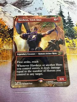 MAGIC MTG HAWKEYE, TRICK SHOT (BORDERLESS) 506 COMMANDER: MARVEL SUPER HEROES - Image 4