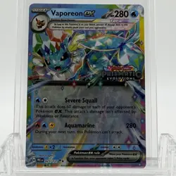 Pokemon TCG Prismatic Evolutions Vaporeon ex #023/131 Stamped Promo LP+ - Image 1