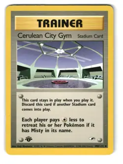 Cerulean City Gym 108/132 1st Edition Uncommon Gym Heroes Pokemon MP - Image 1