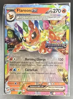 2025 Pokemon Prismatic Evolutions Stamped Flareon ex Promo 014/131 - Image 1