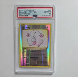 2016 POKEMON XY EVOLUTIONS #70 CHANSEY-REVERSE FOIL PSA 10 - Image 1