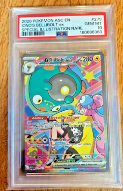 Pokemon Iono's Bellibolt ex Ascended Heroes 279 Special Illustration Rare PSA 10 - Image 1
