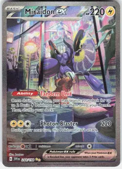 Miraidon ex 244/198 Special Illustration Rare Scarlet & Violet Pokemon Holo - Image 1