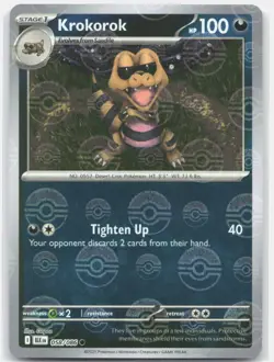 Krokorok (Poke Ball Pattern) 058/086 Holo Common Black Bolt Pokemon Near Mint - Image 1