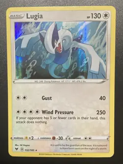 Lugia 132/185 Holo Rare SWSH04: Vivid Voltage Pokemon TCG NM - Image 1