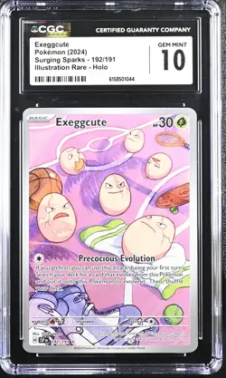 CGC 10 Gem Mint Exeggcute 192/191 Surging Sparks Pokemon 044 - Image 1