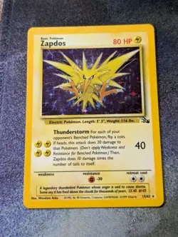 Pokemon Zapdos Fossil Holo Moderately Played - Image 1