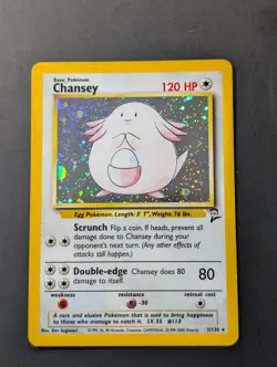 Pokemon Base Set 2 Chansey Holo Light Wear - Image 1