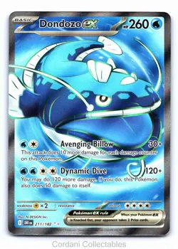 Dondozo ex 211/182 Full Art Destined Rivals Pokemon Near Mint - Image 1