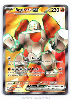 Regirock ex 214/182 Full Art Destined Rivals Pokemon Near Mint - Image 1